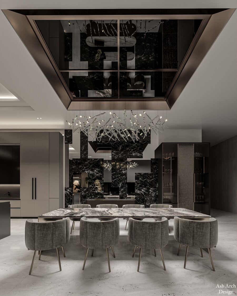 Dining — twelve-seat table