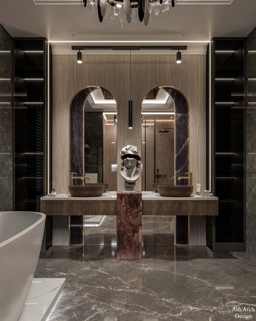 Dual vanity — front