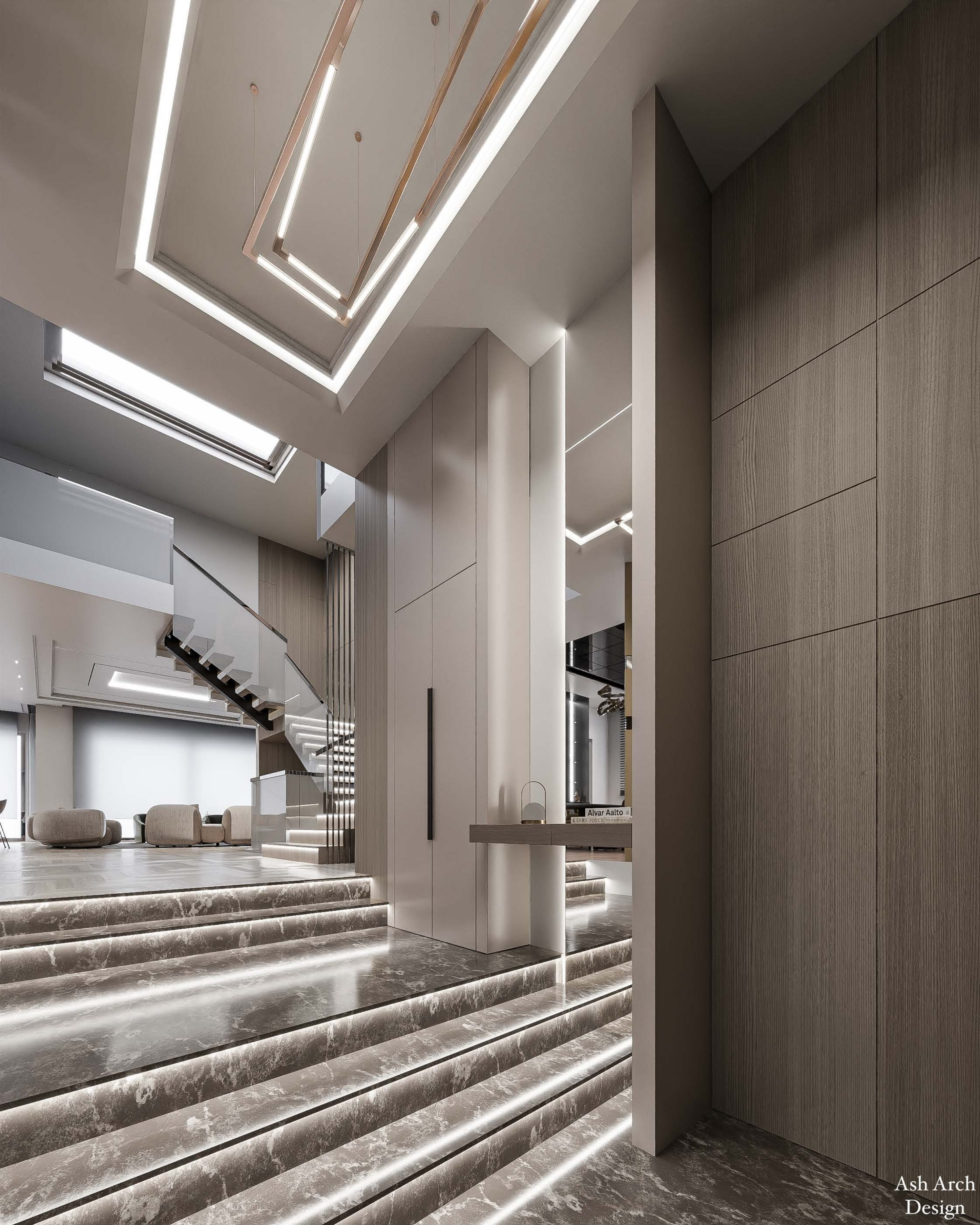 Marble staircase low angle