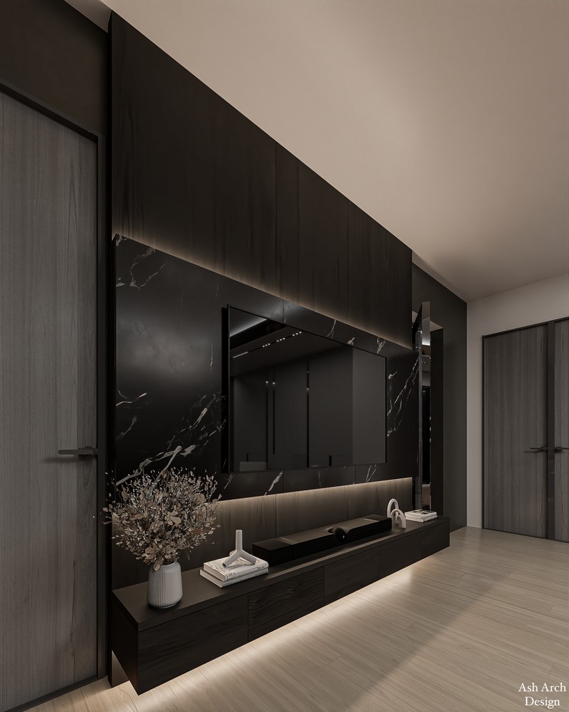 Master TV wall dark