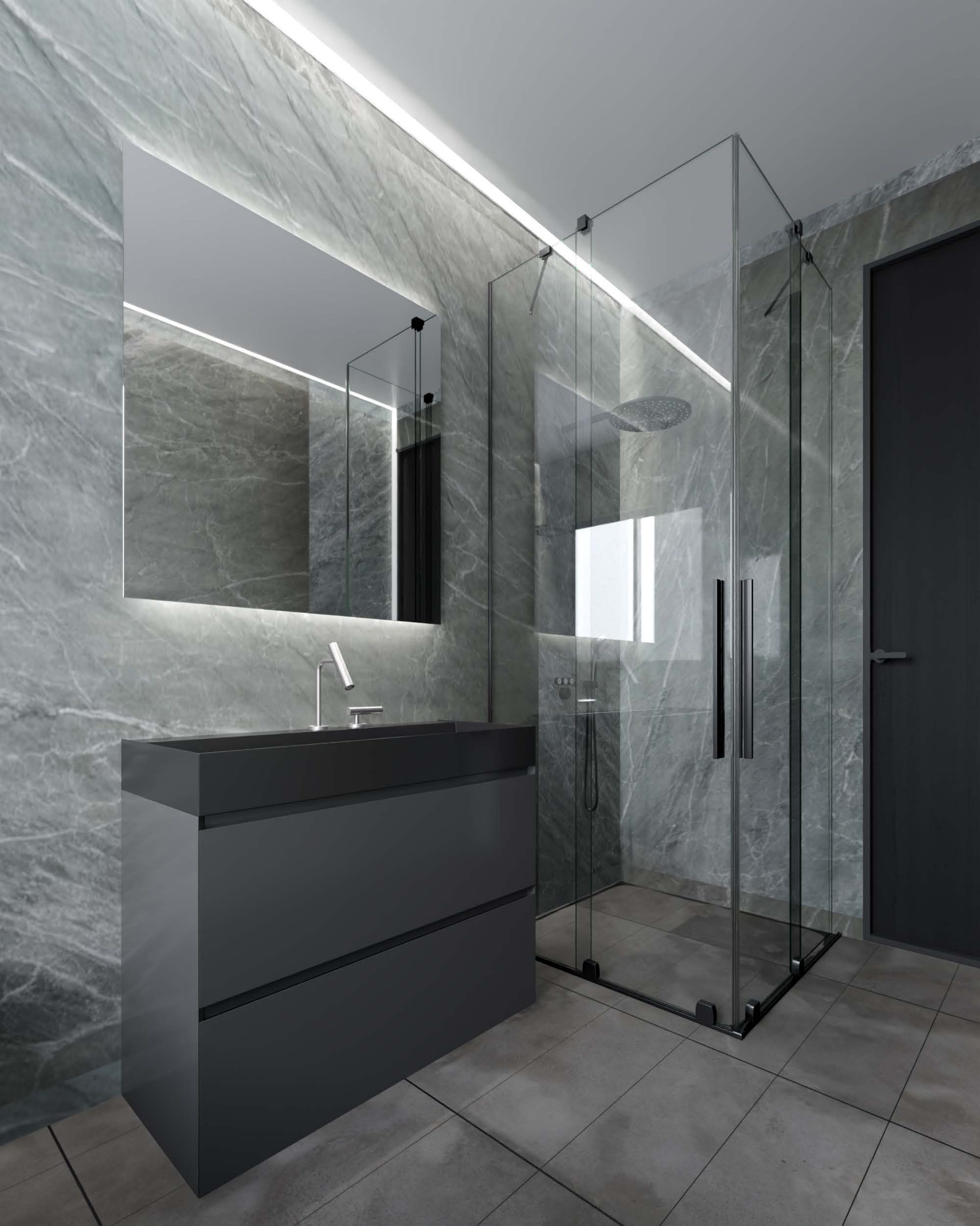 Unit1 bathroom green marble